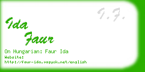 ida faur business card